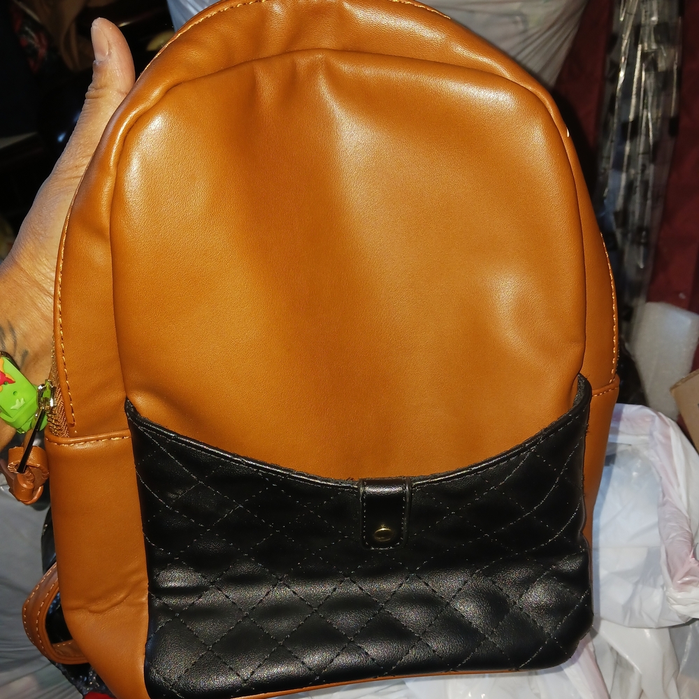 Stylish Tan and Black Men's Backpack